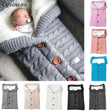 Load image into Gallery viewer, CYSINCOS Baby Sleeping Bag Envelope Winter Kid Sleepsack Footmuff Stroller Knitted Sleep Sack Newborn Swaddle Knit Wool Slaapzak