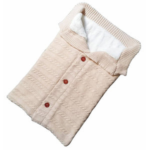 CYSINCOS Baby Sleeping Bag Envelope Winter Kid Sleepsack Footmuff Stroller Knitted Sleep Sack Newborn Swaddle Knit Wool Slaapzak