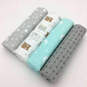 4pcs/lot newborn baby bed sheet bedding set 76x76cm for newborn crib sheets cot linen 100% cotton Flannel printing baby blanket