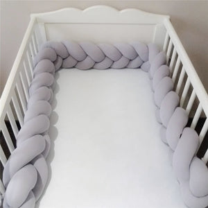 200cm Baby Bed Bumper Knot Long Handmade Knotted Braid Weaving Plush Baby Crib Protector Infant Knot Pillow Room Decor