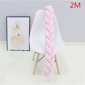 200cm Baby Bed Bumper Knot Long Handmade Knotted Braid Weaving Plush Baby Crib Protector Infant Knot Pillow Room Decor