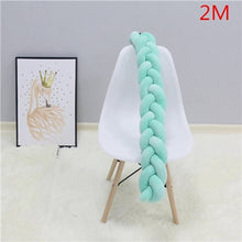 Load image into Gallery viewer, 200cm Baby Bed Bumper Knot Long Handmade Knotted Braid Weaving Plush Baby Crib Protector Infant Knot Pillow Room Decor