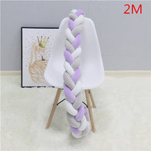 Load image into Gallery viewer, 200cm Baby Bed Bumper Knot Long Handmade Knotted Braid Weaving Plush Baby Crib Protector Infant Knot Pillow Room Decor