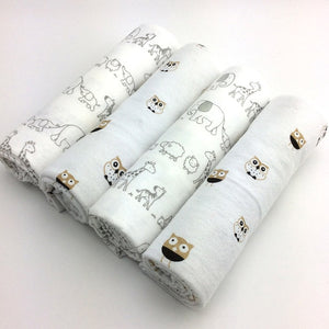 4pcs/lot newborn baby bed sheet bedding set 76x76cm for newborn crib sheets cot linen 100% cotton Flannel printing baby blanket