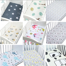 Load image into Gallery viewer, 100% Cotton Crib Fitted Sheet Soft Breathable Baby Bed Mattress Cover Cartoon Newborn Bedding For Cot Size 130*70cm/105*60