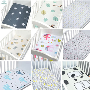 100% Cotton Crib Fitted Sheet Soft Breathable Baby Bed Mattress Cover Cartoon Newborn Bedding For Cot Size 130*70cm/105*60