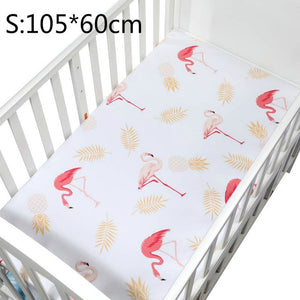 100% Cotton Crib Fitted Sheet Soft Breathable Baby Bed Mattress Cover Cartoon Newborn Bedding For Cot Size 130*70cm/105*60