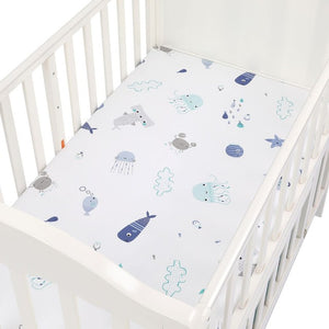 100% Cotton Crib Fitted Sheet Soft Breathable Baby Bed Mattress Cover Cartoon Newborn Bedding For Cot Size 130*70cm/105*60