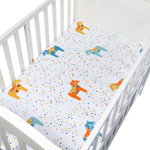 100% Cotton Crib Fitted Sheet Soft Breathable Baby Bed Mattress Cover Cartoon Newborn Bedding For Cot Size 130*70cm/105*60