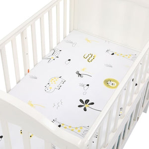 100% Cotton Crib Fitted Sheet Soft Breathable Baby Bed Mattress Cover Cartoon Newborn Bedding For Cot Size 130*70cm/105*60