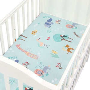 100% Cotton Crib Fitted Sheet Soft Breathable Baby Bed Mattress Cover Cartoon Newborn Bedding For Cot Size 130*70cm/105*60