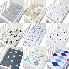 Load image into Gallery viewer, 130cm*70cm 100% Cotton Crib Fitted Sheets Soft Baby Bed Mattress Covers Printed Newborn Infant Bedding Set Kids Mini Cot Sheet