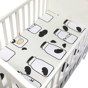 130cm*70cm 100% Cotton Crib Fitted Sheets Soft Baby Bed Mattress Covers Printed Newborn Infant Bedding Set Kids Mini Cot Sheet