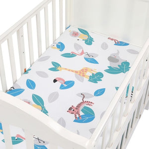 130cm*70cm 100% Cotton Crib Fitted Sheets Soft Baby Bed Mattress Covers Printed Newborn Infant Bedding Set Kids Mini Cot Sheet