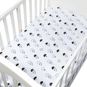 130cm*70cm 100% Cotton Crib Fitted Sheets Soft Baby Bed Mattress Covers Printed Newborn Infant Bedding Set Kids Mini Cot Sheet