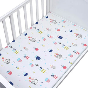 130cm*70cm 100% Cotton Crib Fitted Sheets Soft Baby Bed Mattress Covers Printed Newborn Infant Bedding Set Kids Mini Cot Sheet